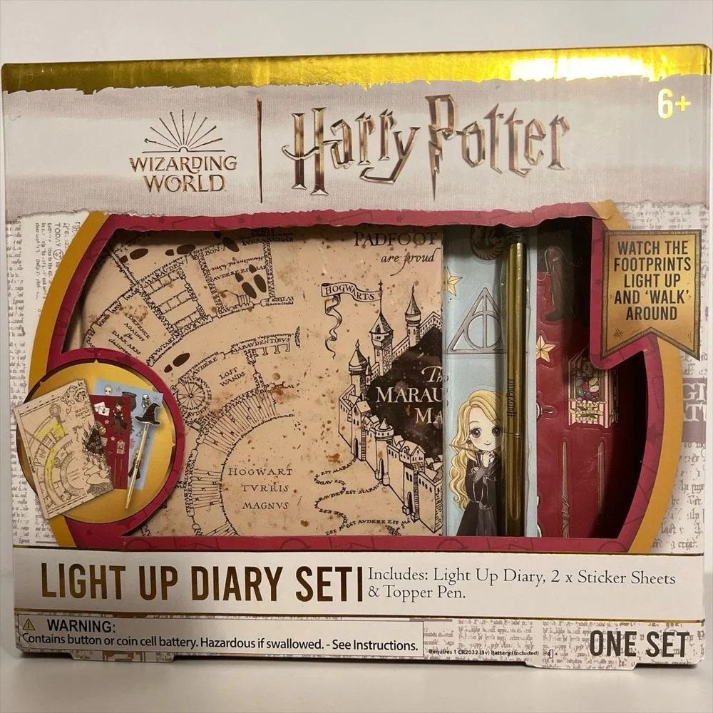 Harry Potter‎ Wizarding World Light Up Diary Set Marauder's Map Journal NIB
